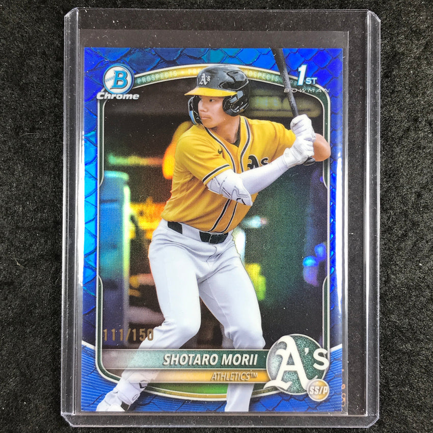 2025 Bowman Chrome SHOTARO MORII Prospect 1st Bowman Reptilian Blue 111/150 #170