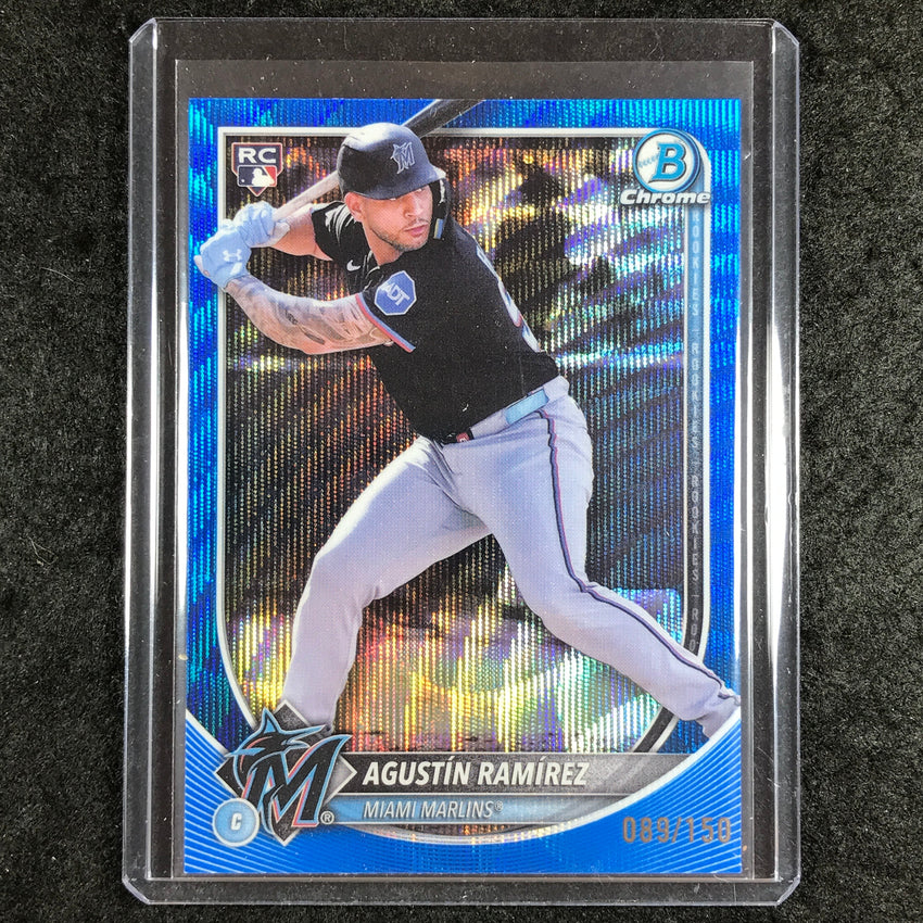 2025 Bowman Chrome AGUSTIN RAMIREZ Rookie Base Blue Wave 89/150 #91