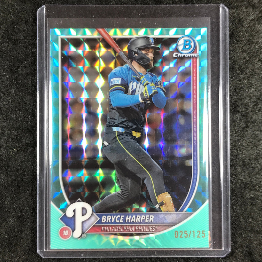 2025 Bowman Chrome BRYCE HARPER Base Aqua Geometric 25/125 #37