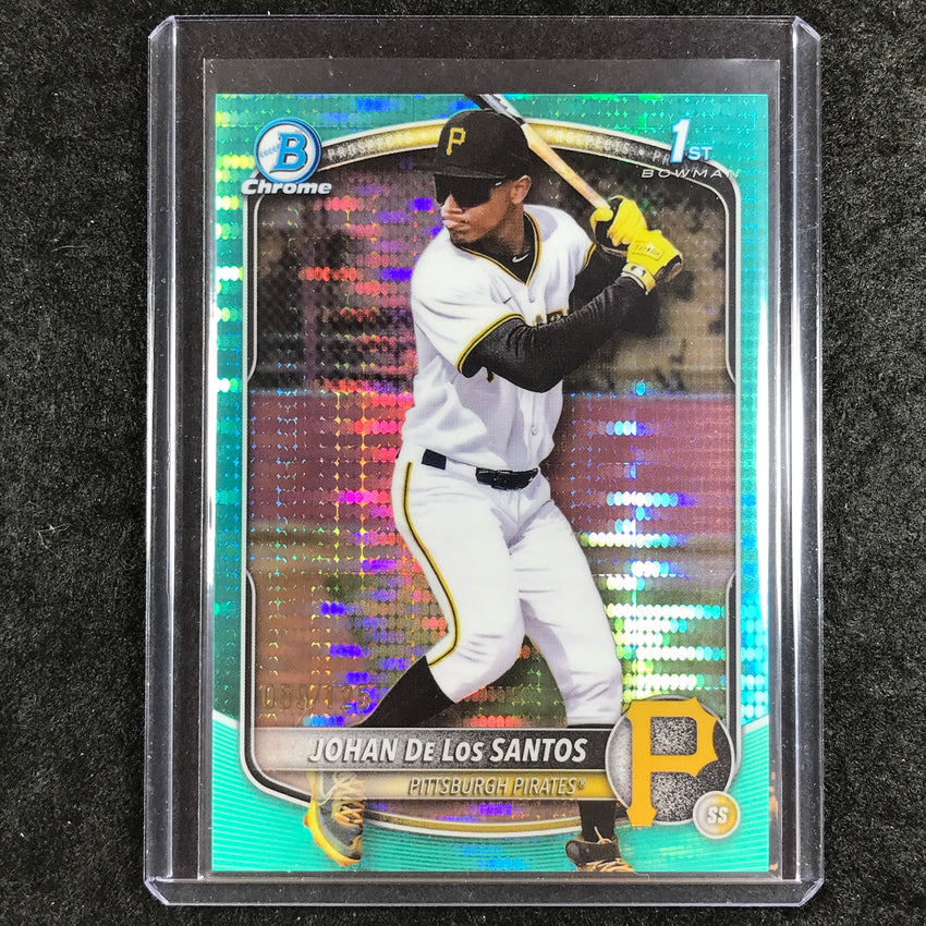 2025 Bowman Chrome JOHAN DE LOS SANTOS Prospect 1st Bowman Aqua Pulsar 59/125