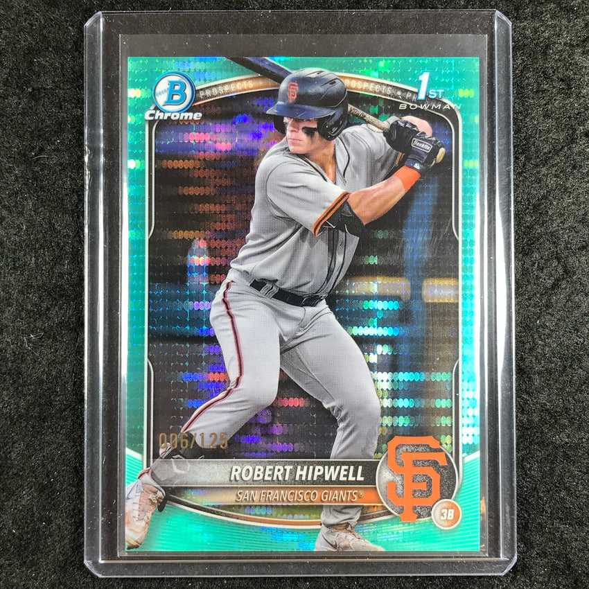 2025 Bowman Chrome ROBERT HIPWELL Prospect 1st Bowman Aqua Pulsar 6/125 #238