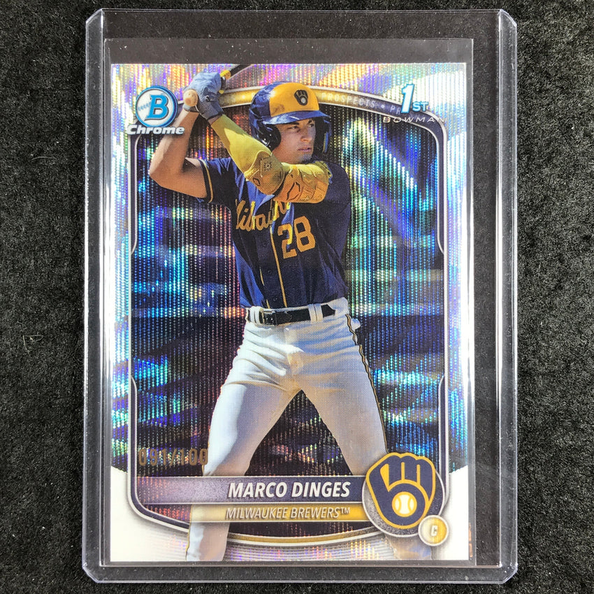 2025 Bowman Chrome MARCO DINGES Prospect 1st Bowman Wave Refractor 91/100 #183