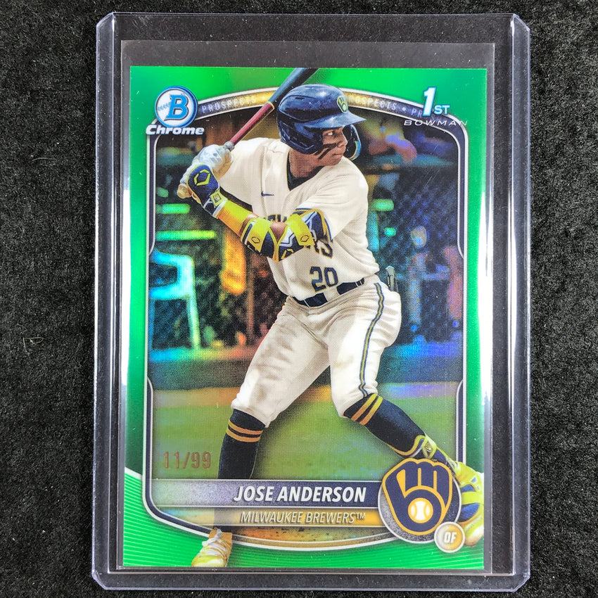 2025 Bowman Chrome JOSE ANDERSON Prospect 1st Bowman Green 11/99 #193