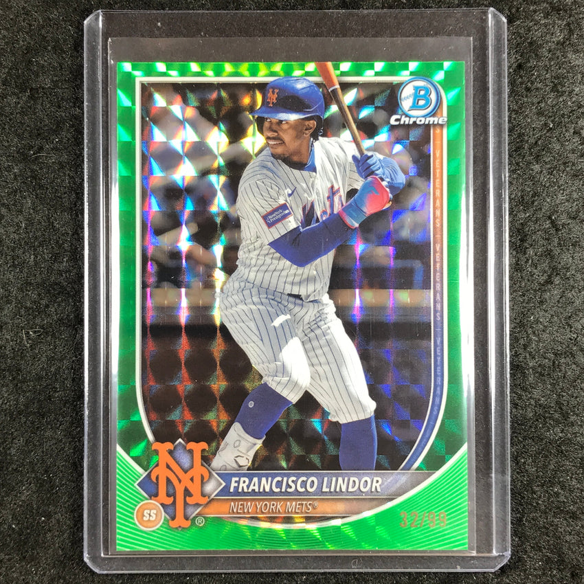 2025 Bowman Chrome FRANCISCO LINDOR Base Green Geometric 32/99 #59