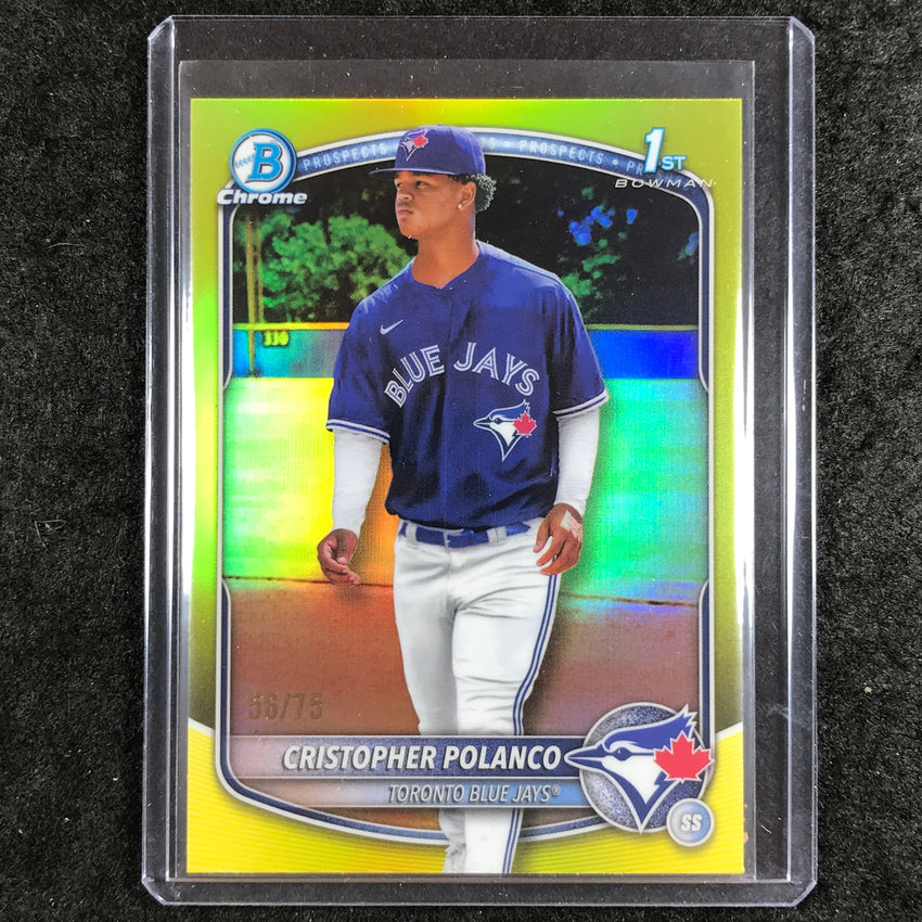2025 Bowman Chrome CRISTOPHER POLANCO Prospect 1st Bowman Yellow 56/75 #162
