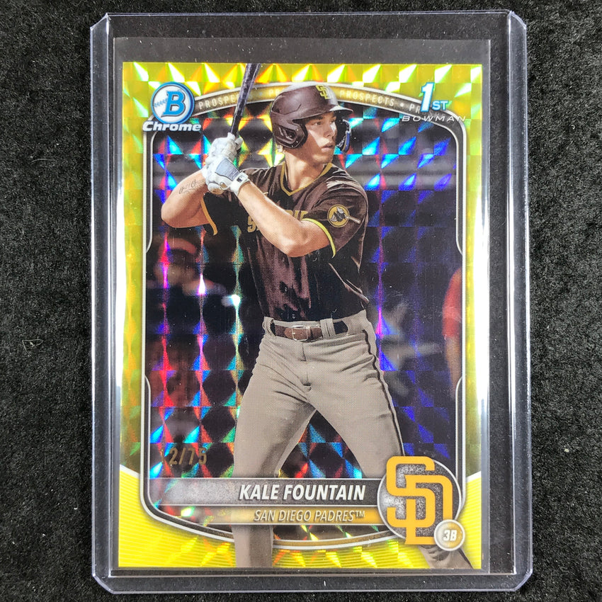 2025 Bowman Chrome KALE FOUNTAIN Prospect 1st Bowman Yellow Geometric 12/75 #246