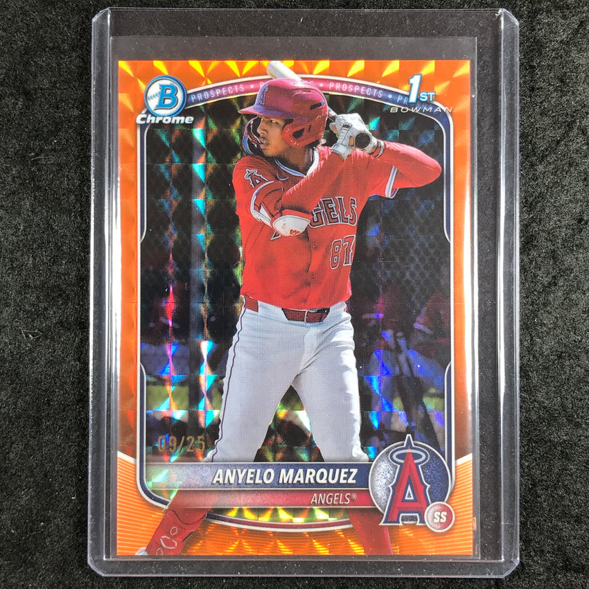 2025 Bowman Chrome ANYELO MARQUEZ Prospect 1st Bowman Orange Geometric 9/25 #201