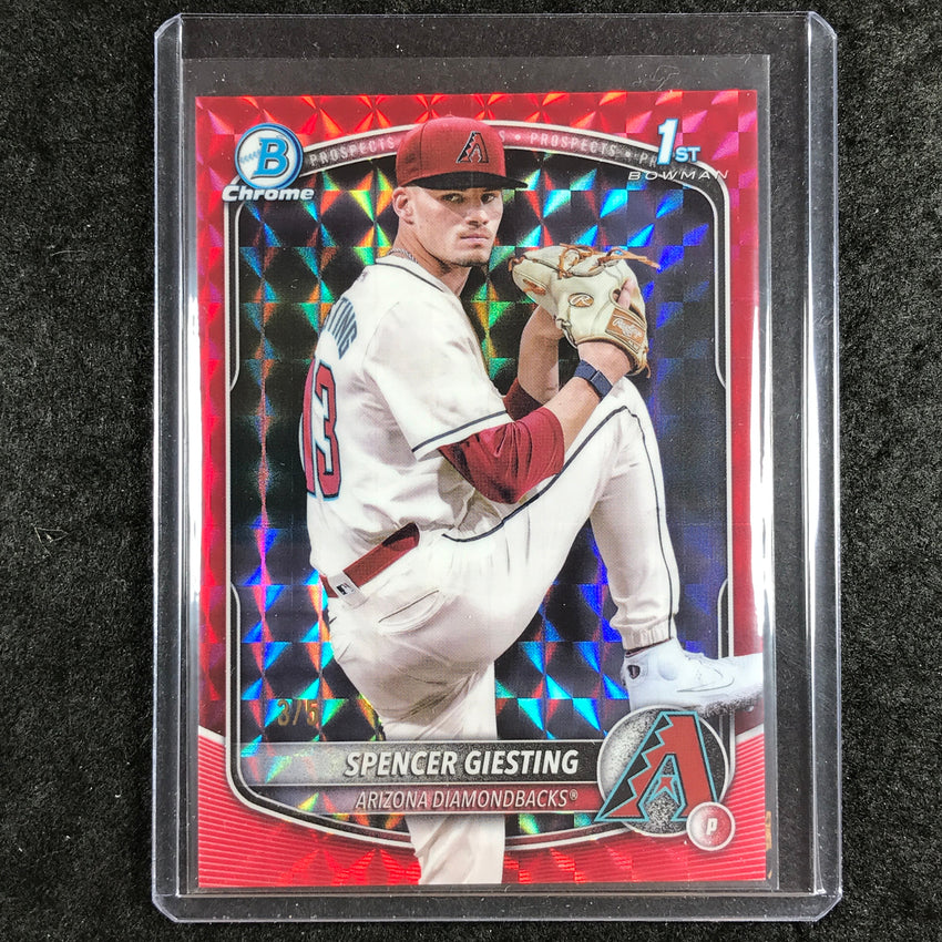 2025 Bowman Chrome SPENCER GIESTING Prospect 1st Bowman Red Geometric 3/5 #165