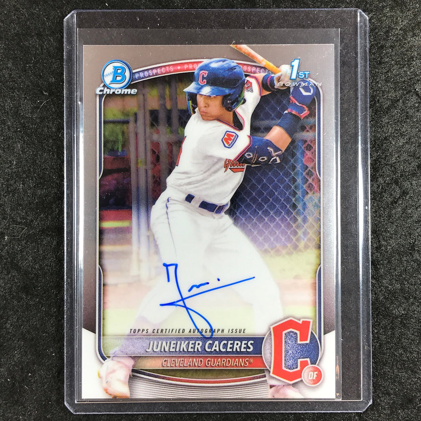 2025 Bowman Chrome JUNEIKER CACERES Prospects 1st Bowman Auto Base #JUC