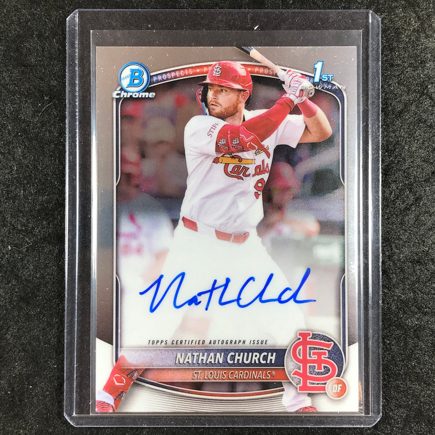 2025 Bowman Chrome NATHAN CHURCH Prospects 1st Bowman Auto Base #NCH