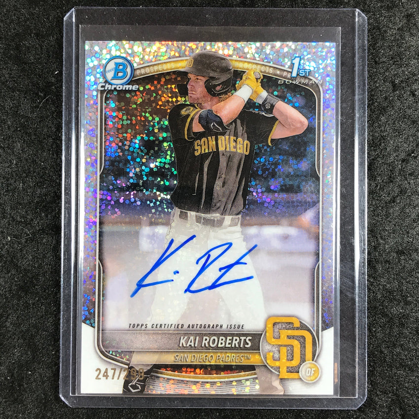 2025 Bowman Chrome KAI ROBERTS Prospects 1st Bowman Auto Speckle 247/299