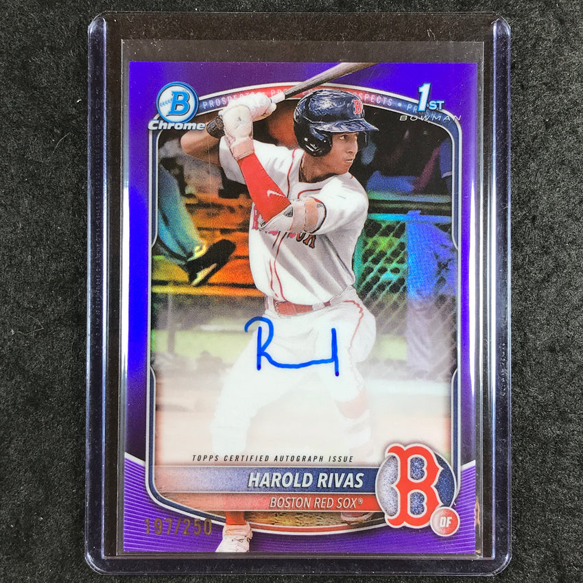 2025 Bowman Chrome HAROLD RIVAS Prospects 1st Bowman Auto Purple 197/250