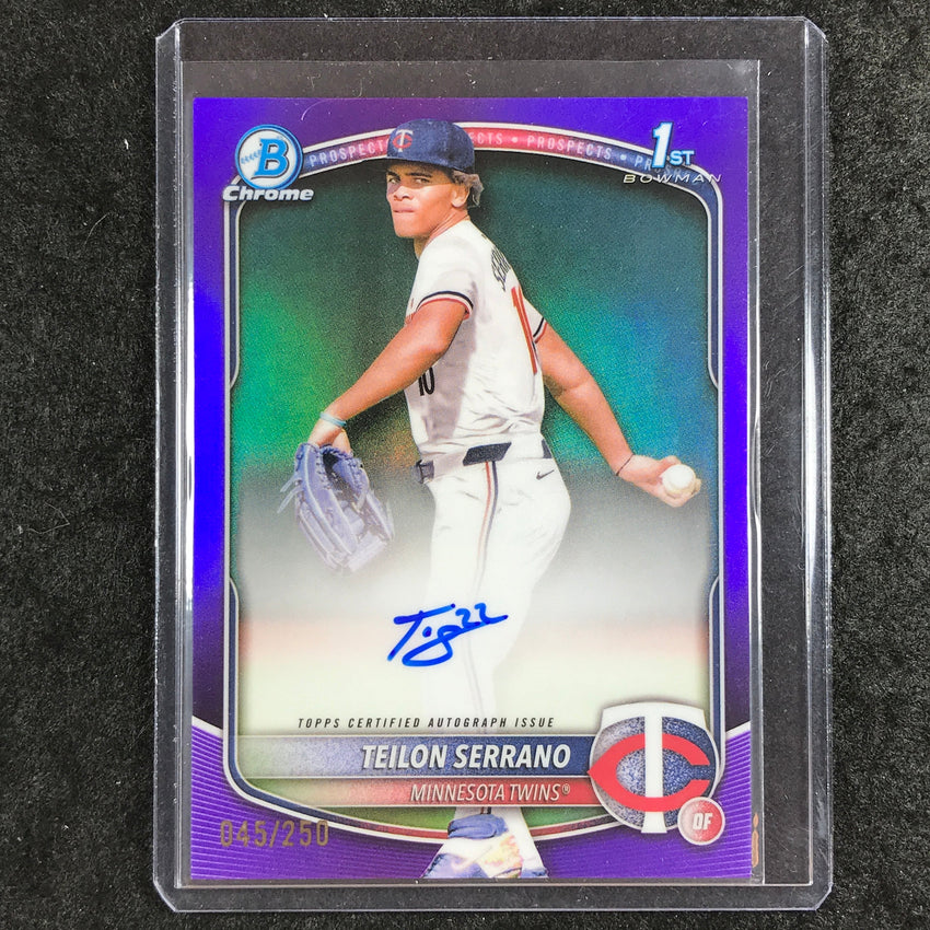 2025 Bowman Chrome TEILON SERRANO Prospects 1st Bowman Auto Purple 45/250