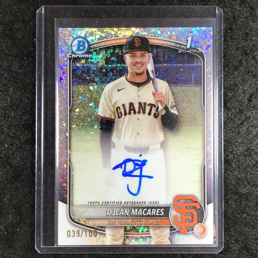 2025 Bowman Chrome DJEAN MACARES Prospects 1st Bowman Auto Mini-Diamond 39/100