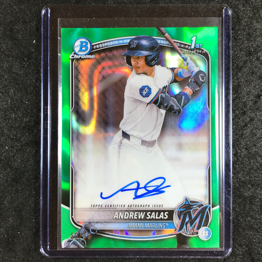 2025 Bowman Chrome ANDREW SALAS Prospects 1st Bowman Auto Green Lava 49/99