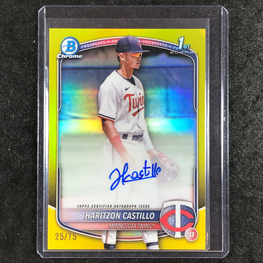 2025 Bowman Chrome HARITZON CASTILLO Prospects 1st Bowman Auto Yellow 25/75