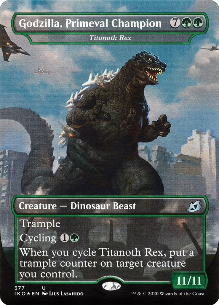 Foil Borderless Godzilla Primeval Champion No 377 - Ikoria Lair Of Behemoths