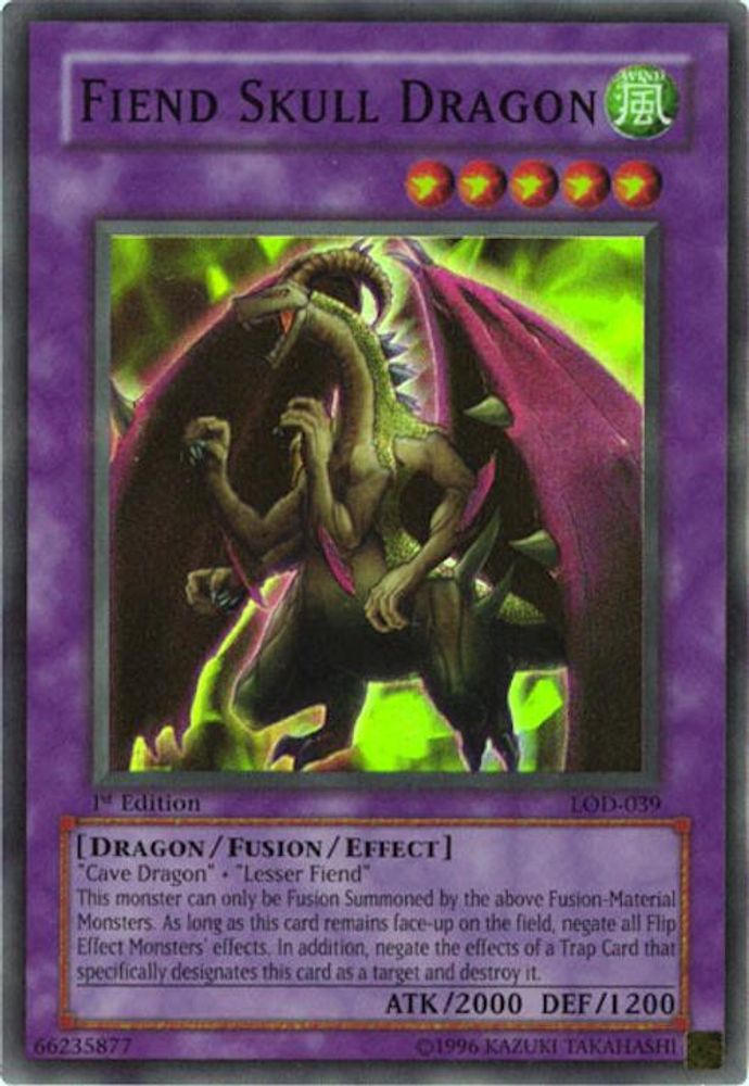 Fiend Skull Dragon - (LOD-039) - Super Rare  1st Edition