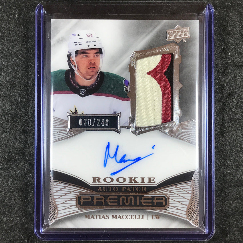 2022-23 Premier NHL MATIAS MACCELLI Acetate Rookie Patch Auto 30/249