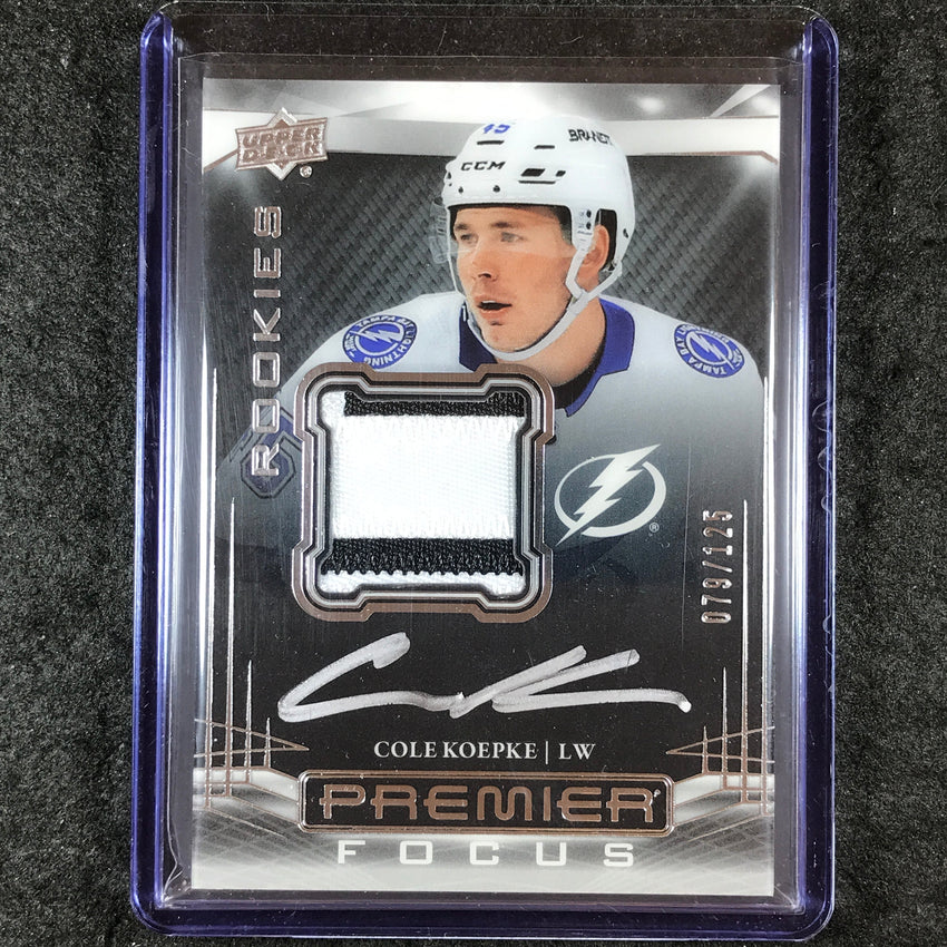 2022-23 Premier NHL COLE KOEPKE Premier Focus Rookie Patch Auto 79/125