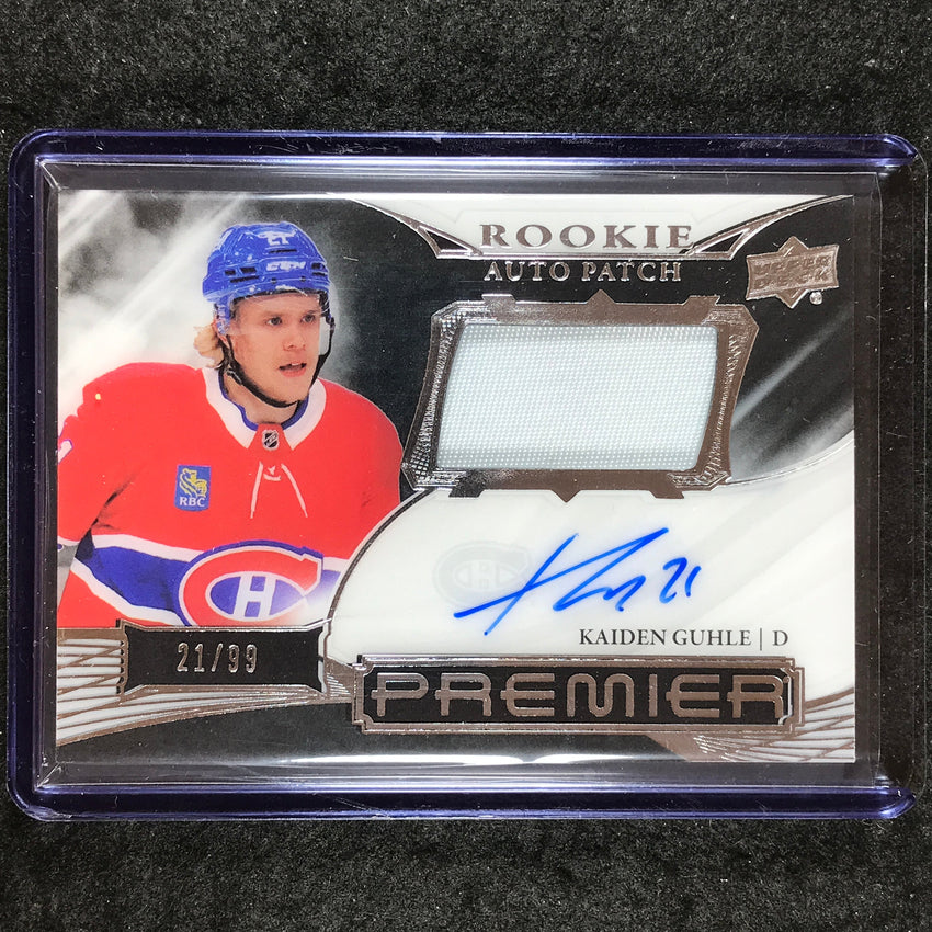 2022-23 Premier NHL KAIDEN GUHLE Acetate Rookie Patch Auto Horizontal 21/99