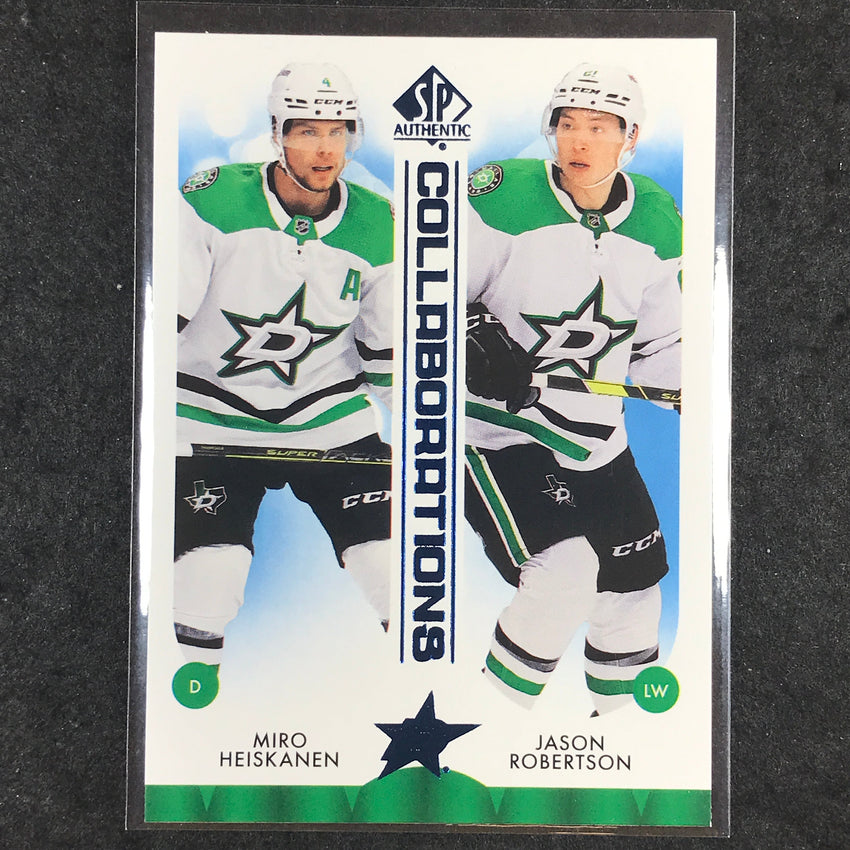 2023-24 SP Authentic NHL MIRO HEISKANEN JASON ROBERTSON Collaborations Blue #14