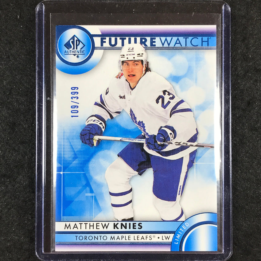 2023-24 SP Authentic NHL MATTHEW KNIES Future Watch Rookie Blue 109/399