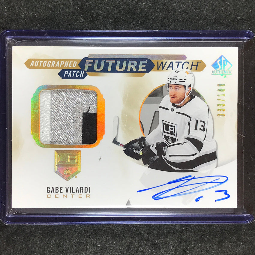 2023-24 SP Authentic NHL GABE VILARDI Update Future Rookie Patch Auto 33/100
