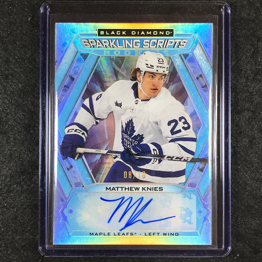 2023-24 Black Diamond NHL MATTHEW KNIES Sparkling Scripts Rookie Auto 8/10