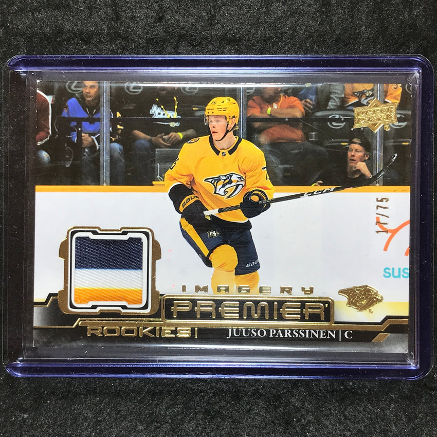 2022-23 Premier NHL JUUSO PARSSINEN Dynamic Imagery Rookie Patch Black 17/75