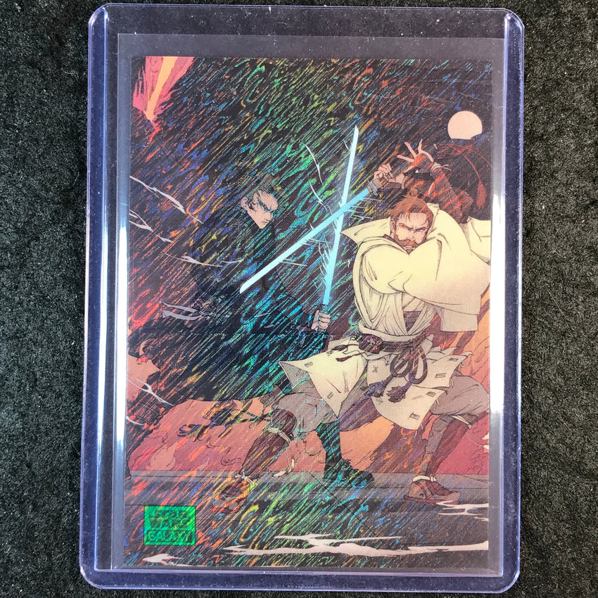 2025 Star Wars Chrome Galaxy DUEL BEGINS Duel on Mustafar Green Shimmer 96/199