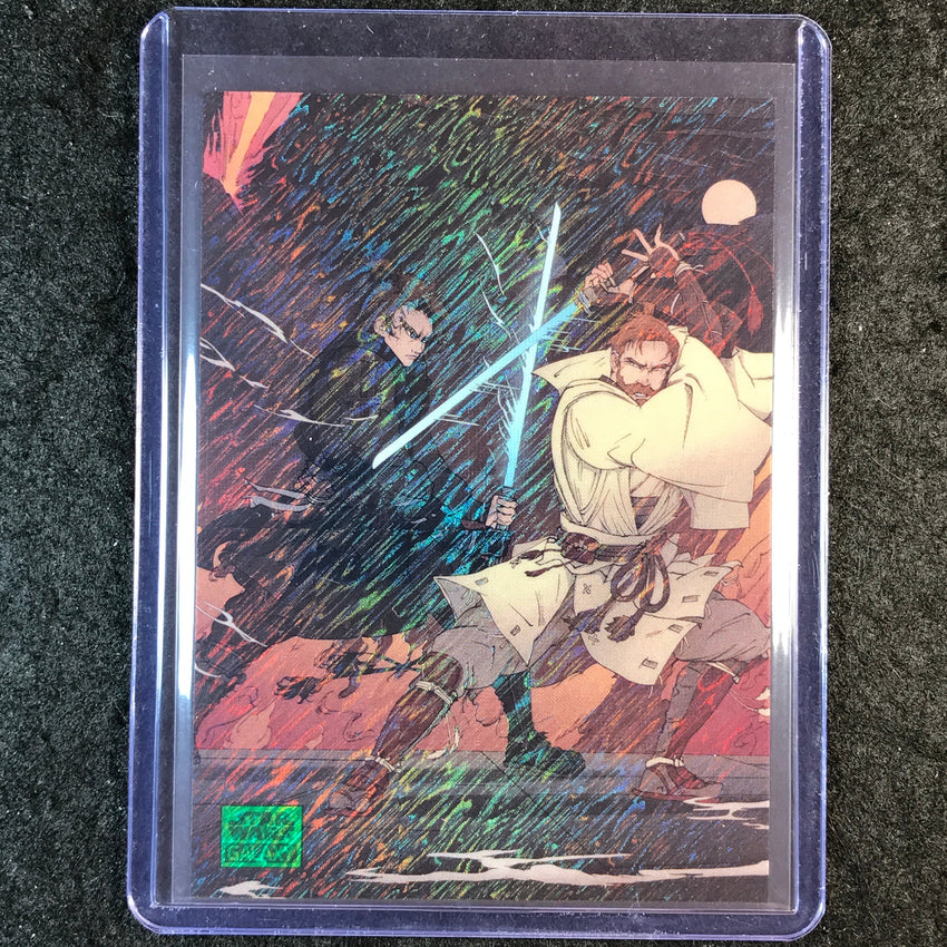 2025 Star Wars Chrome Galaxy DUEL BEGINS Duel on Mustafar Green Shimmer 8/199 #1