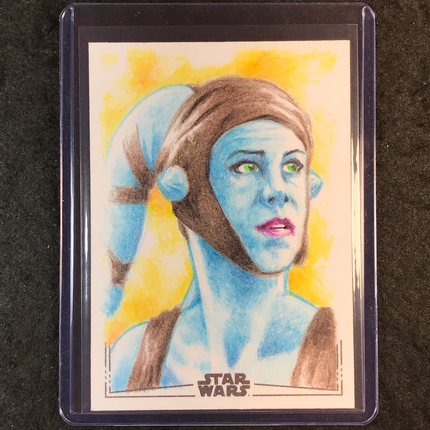 2025 Star Wars Chrome Galaxy AAYLA SECURA Artist Sketch 1/1 DAN LAWLER