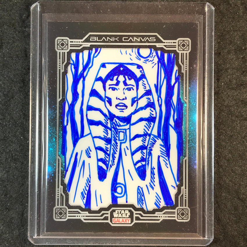 2025 Star Wars Chrome Galaxy AHSOKA Blank Canvas Art Sketch 1/1 TATYANA CARVIN