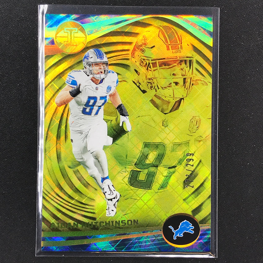 2023 Illusions Football Aidan Hutchinson Base Yellow Diamond Trophy 277/299 #36