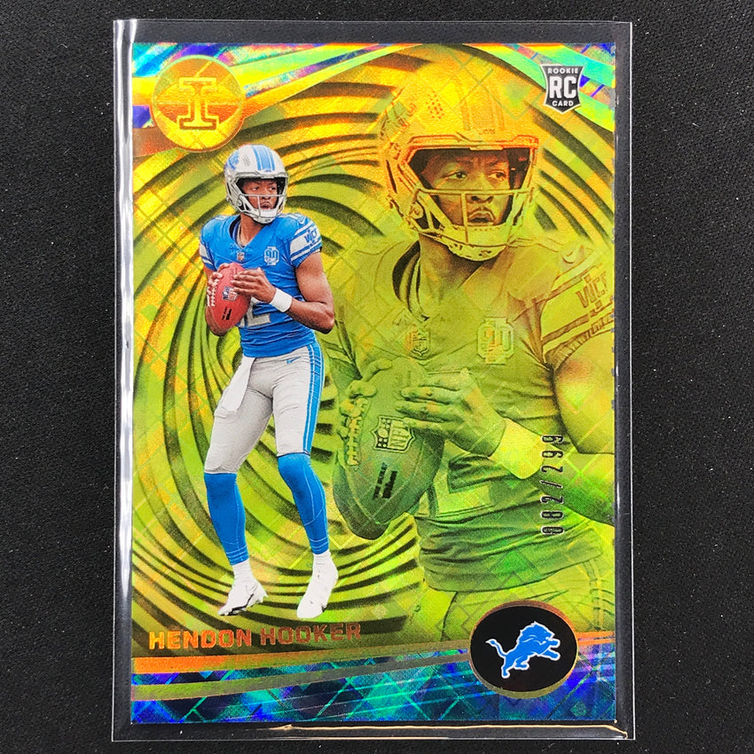 2023 Illusions Football Hendon Hooker Rookie Base Yellow Diamond Trophy 82/299