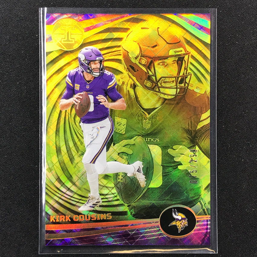 2023 Illusions Football Kirk Cousins Base Yellow Diamond Trophy 75/299 #71