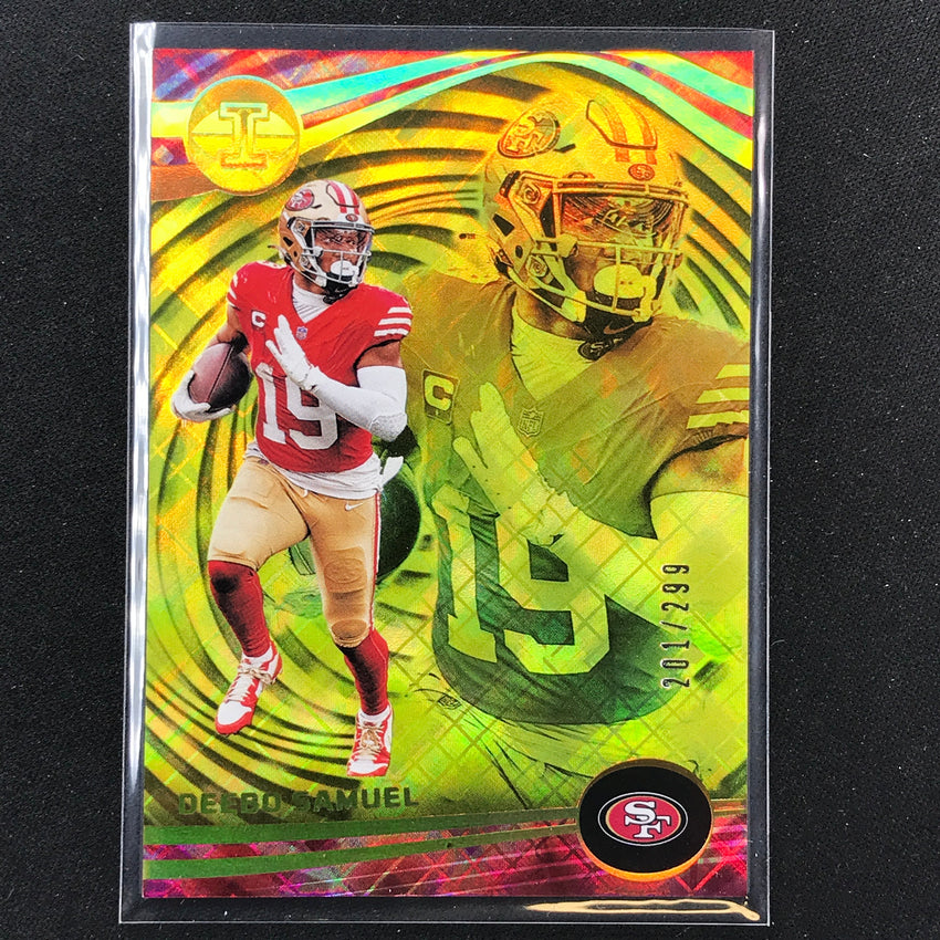 2023 Illusions Football Deebo Samuel Base Yellow Diamond Trophy 201/299 #90