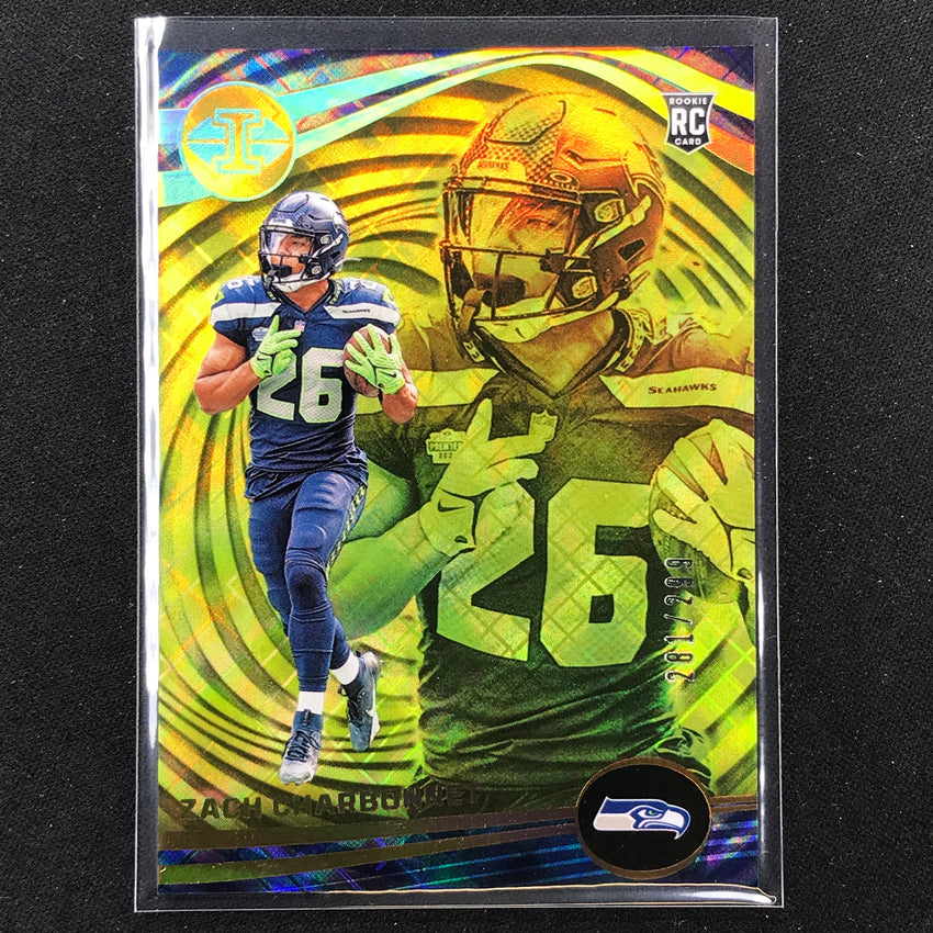 2023 Illusions Football Zach Charbonnet Rookie Base Yellow Diamond 281/299 #92