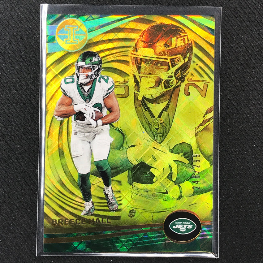 2023 Illusions Football Breece Hall Base Yellow Diamond Trophy 246/299 #100