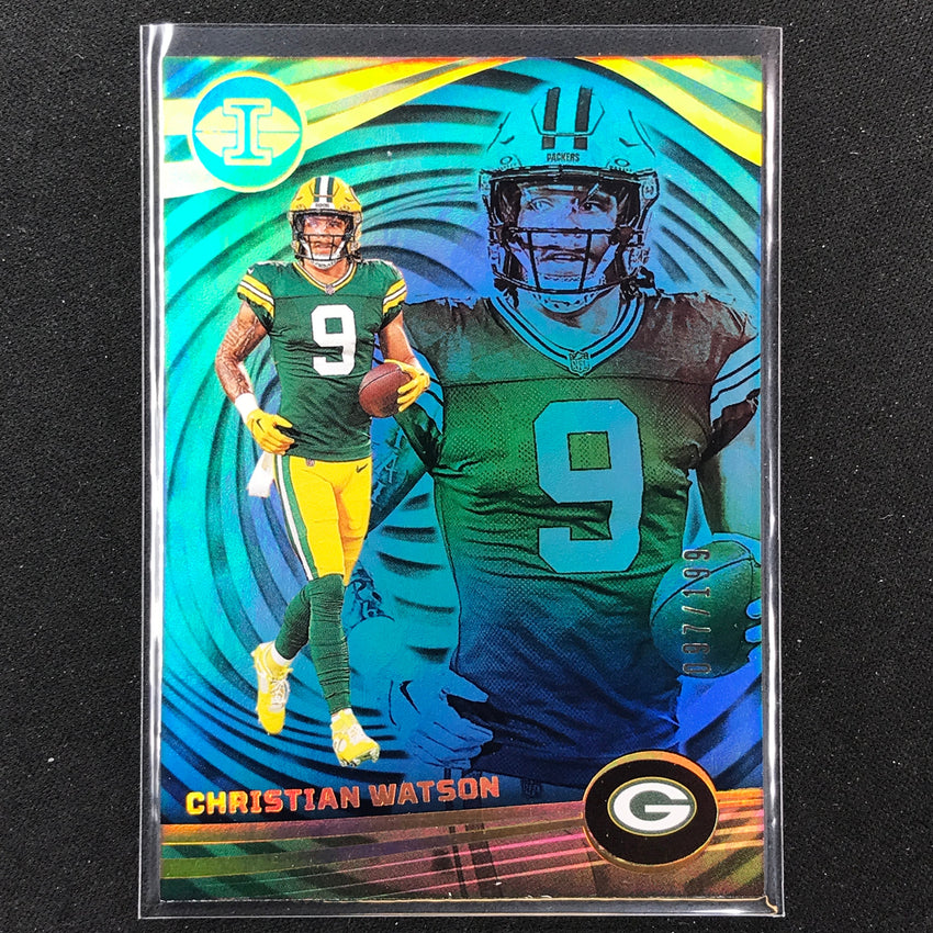 2023 Illusions Football Christian Watson Base Light Blue Trophy 97/199 #40