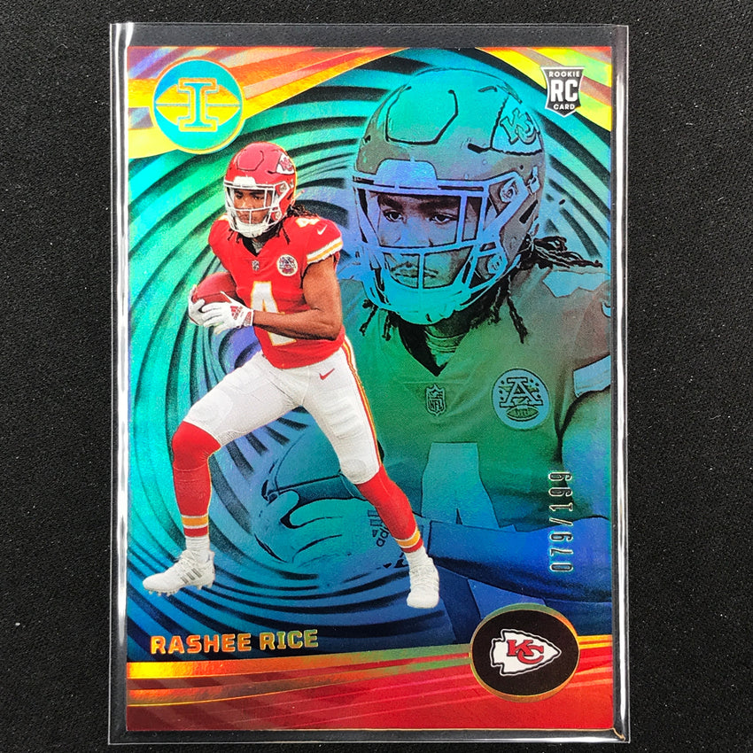 2023 Illusions Football Rashee Rice Rookie Base Light Blue Trophy 79/199 No 56