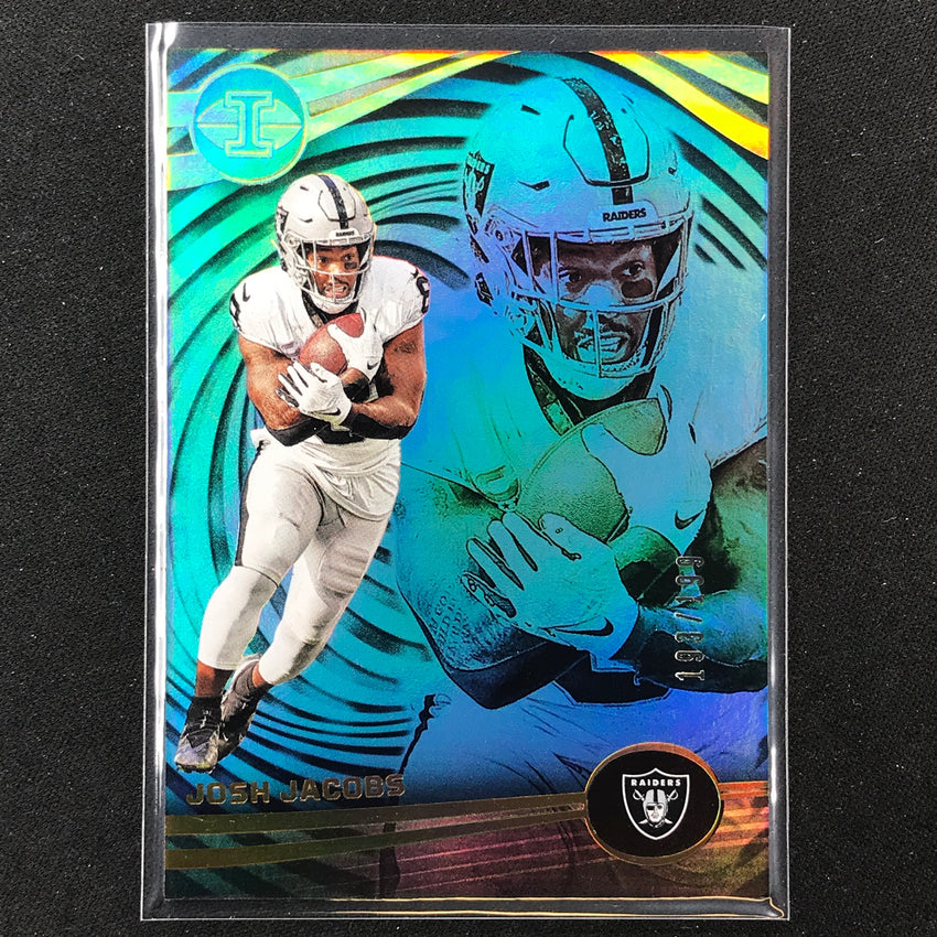 2023 Illusions Football Josh Jacobs Base Light Blue Trophy 193/199 #58