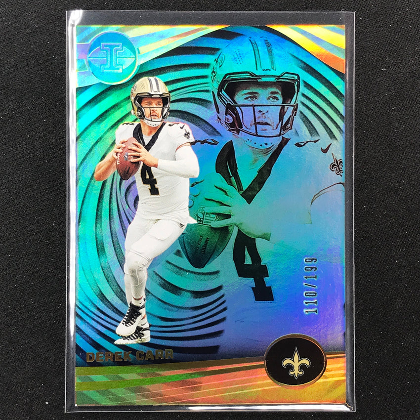 2023 Illusions Football Derek Carr Base Light Blue Trophy 110/199 #78