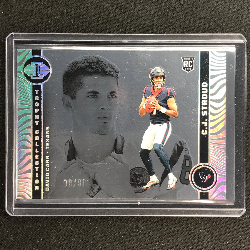2023 Illusions Football Carr C.j. Stroud Trophy Collection Rookie Wild Card 3/30