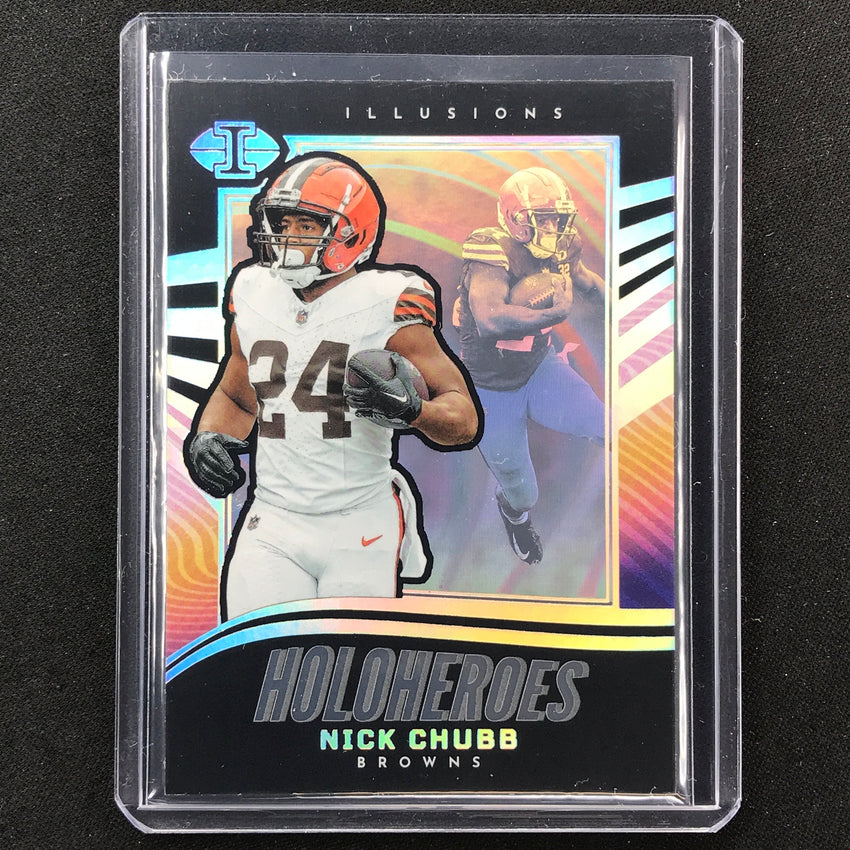 2023 Illusions Football Nick Chubb Holoheroes Sp #27