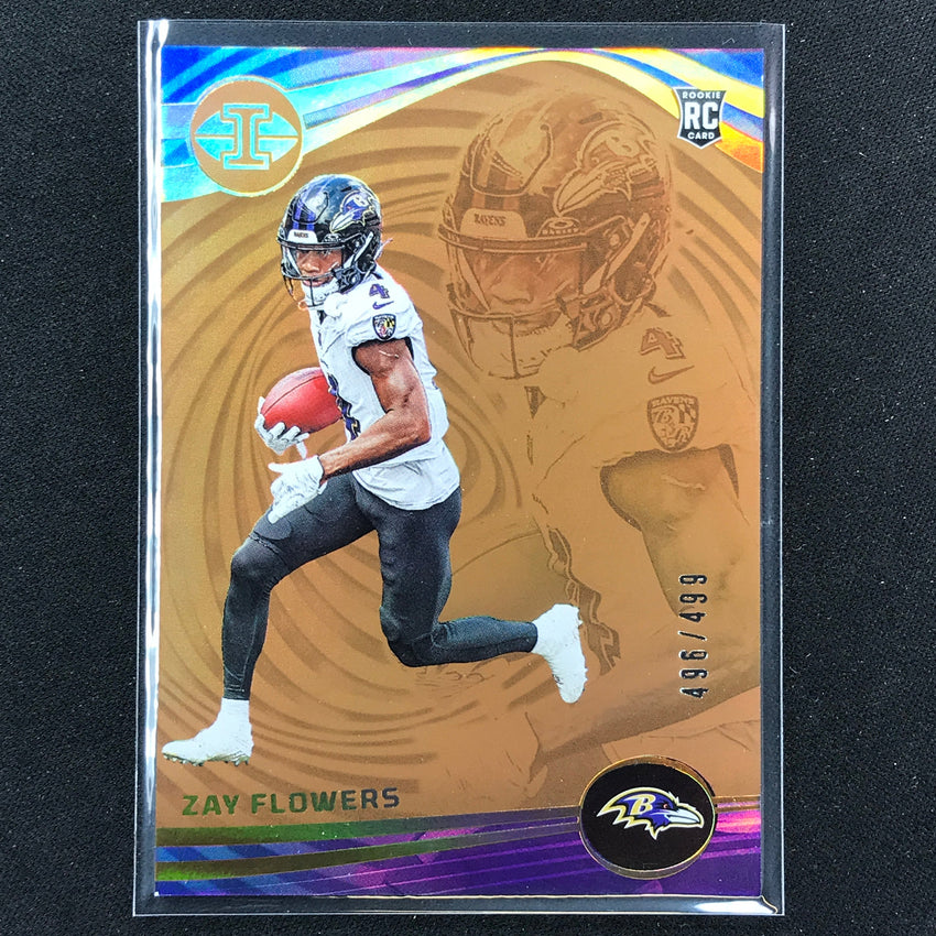 2023 Illusions Football Zay Flowers Rookie Base Bronze Trophy 496/499 No 10