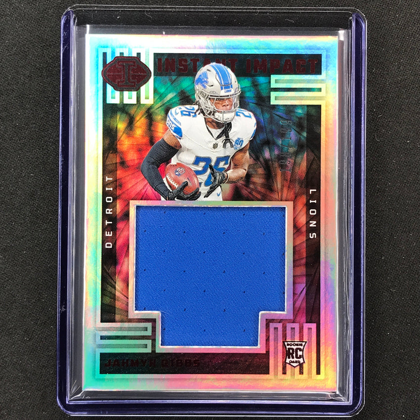 2023 Illusions Football Jahmyr Gibbs Instant Impact Rookie Jersey Red 198/199