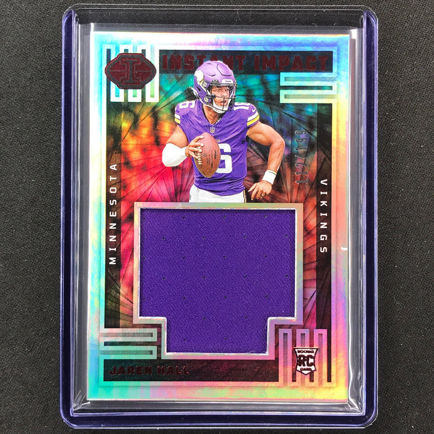 2023 Illusions Football Jaren Hall Instant Impact Rookie Jersey Red 112/199