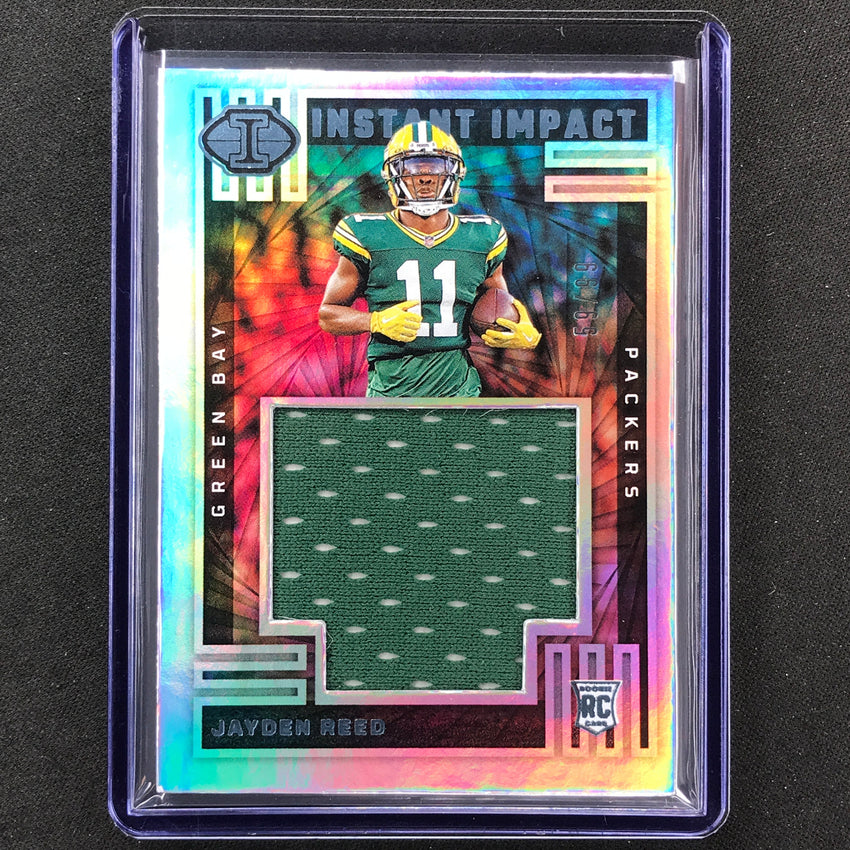 2023 Illusions Football Jayden Reed Instant Impact Rookie Jersey Blue 59/99
